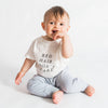 Baby wearing 'Bed Hair Don't Care' custom tee