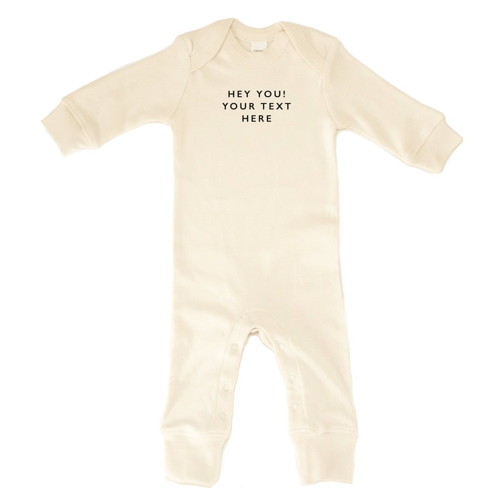 Custom Baby Long Sleeve Romper - 100% organic