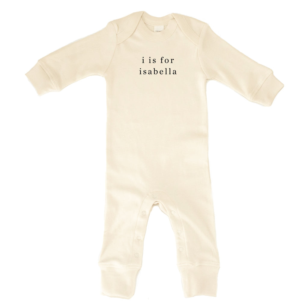 'N is for Name' Long Sleeve Romper - 100% organic